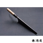 青二 黑面锻造加工 菜刀 胡桃木手柄
