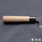青二 黑面锻造加工 菜刀 胡桃木手柄