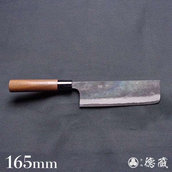 白一 黑面锻造加工 菜刀 胡桃木手柄