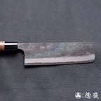 白一 黑面锻造加工 菜刀 胡桃木手柄