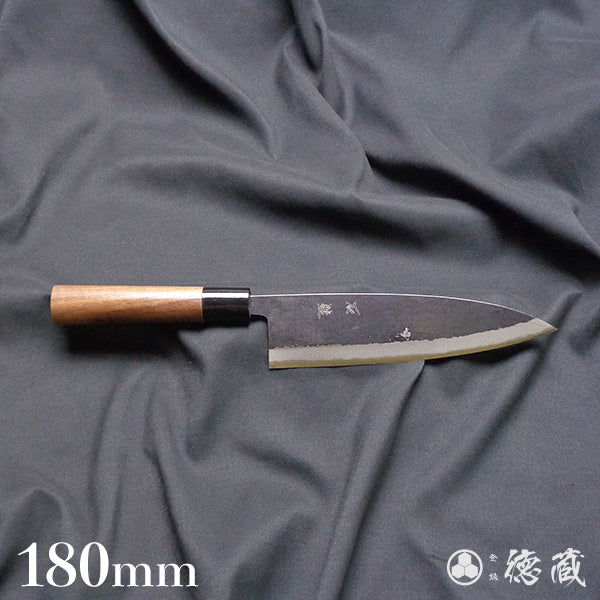 青二 黑面锻造加工 伊予型舟行刀 胡桃木手柄