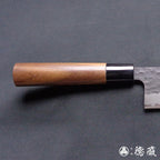 青S 黑色锤纹加工 三德刀 胡桃木手柄