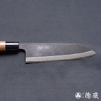青二 黑面锻造加工 三德刀 胡桃木手柄