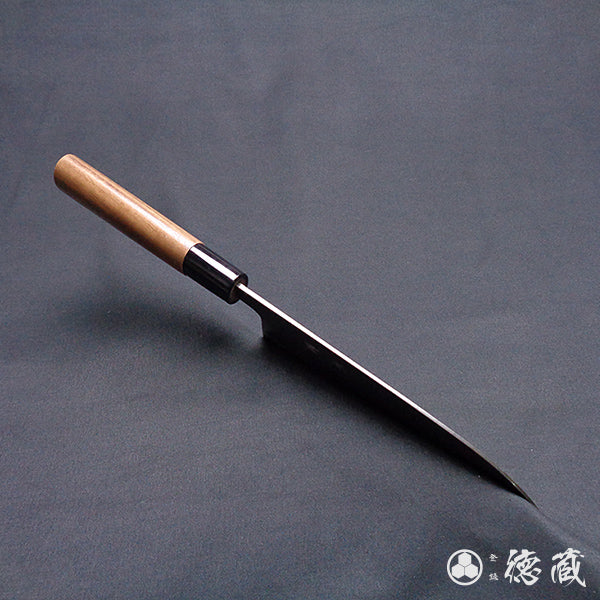 青二 黑面锻造加工 三德刀 胡桃木手柄