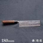 青二 黑面锻造加工 菜刀 崖豆木手柄