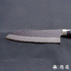 青S 黑色锤纹加工 三德刀 黑色手柄