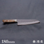 青S 黑色锤纹加工 三德刀 焦茶色手柄