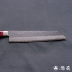 青S 黑色缎面槌面加工 切付厨刀 红色手柄