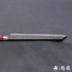 青S 黑色缎面槌面加工 切付厨刀 红色手柄