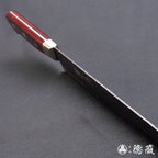 青S 黑色缎面槌面加工 切付厨刀 红色手柄
