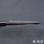 青二 黑面锻造加工 切鱼刀  胡桃木手柄
