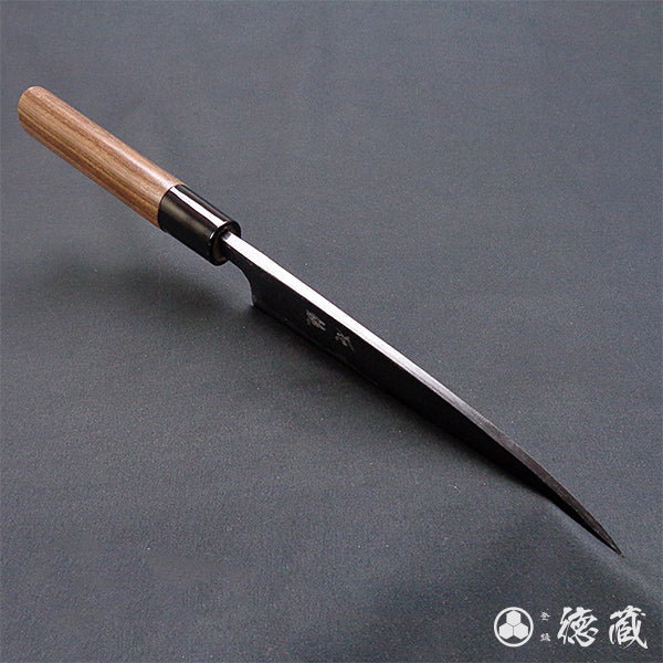 青一 黑面锻造加工 切鱼刀 胡桃木手柄