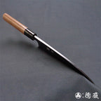 青一 黑面锻造加工 切鱼刀 胡桃木手柄