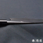 青二 黑面锻造加工 单刃 舟行刀 胡桃木手柄