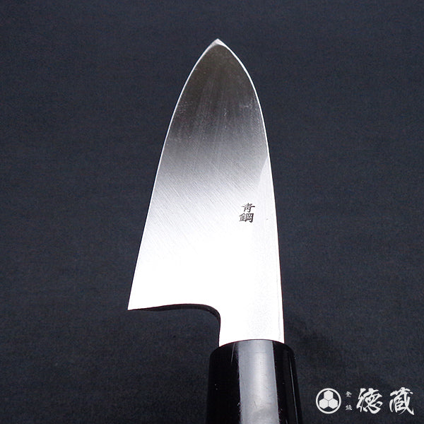 青二 黑面锻造加工 单刃 舟行刀 胡桃木手柄