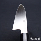 青二 黑面锻造加工 单刃 舟行刀 胡桃木手柄