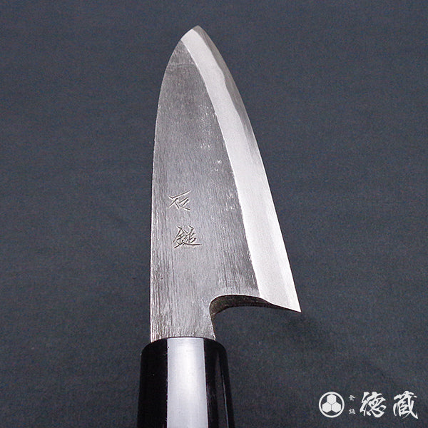 青二 黑面锻造加工 单刃 舟行刀 胡桃木手柄