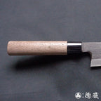 青二 黑面锻造加工 单刃 舟行刀 胡桃木手柄