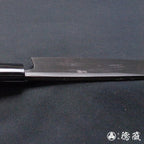 青二 黑面锻造加工 切鱼刀 胡桃木手柄