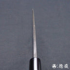 青二 黑面锻造加工 切鱼刀 胡桃木手柄