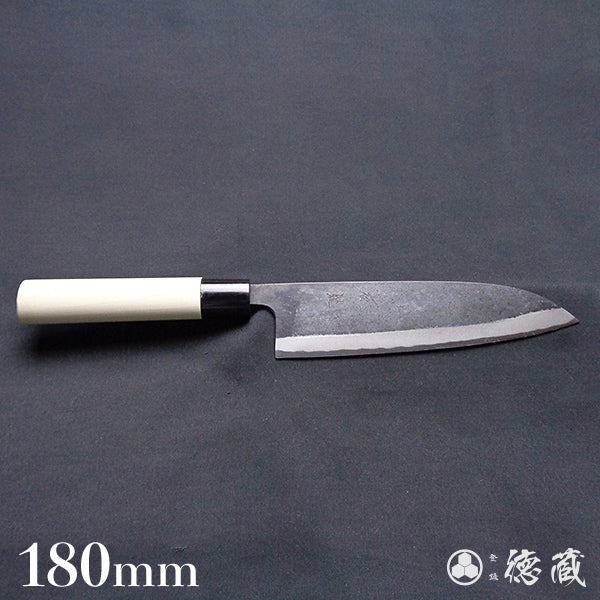 Blue-2  blackened finish  Santoku knife  Park handle