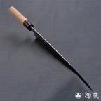 青二 黑面锻造加工 牛刀 胡桃木手柄