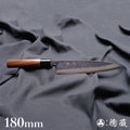 青二 黑面锻造加工 切鱼刀 胡桃木手柄