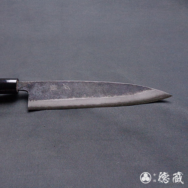 青二 黑面锻造加工 切鱼刀 胡桃木手柄