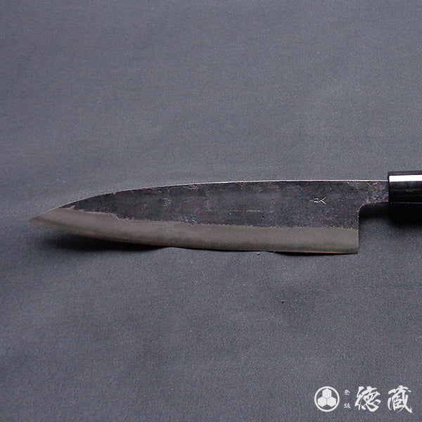 青二 黑面锻造加工 切鱼刀 胡桃木手柄