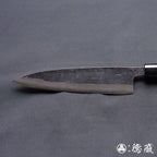 青二 黑面锻造加工 切鱼刀 胡桃木手柄