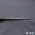 青二 黑面锻造加工 切鱼刀 胡桃木手柄
