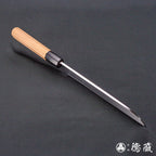 上白钢 镰型薄刃刀  红豆杉八角手柄