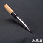 上白钢 切鱼刀 红豆杉八角手柄