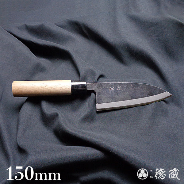 青钢二号 黑色锻面加工 厚出刃切鱼刀 胡桃木手柄