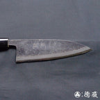 青钢二号 黑色锻面加工 厚出刃切鱼刀 胡桃木手柄