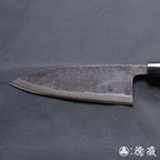 青钢二号 黑色锻面加工 厚出刃切鱼刀 胡桃木手柄