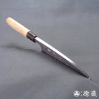 青钢二号 黑色锻面加工 厚出刃切鱼刀 胡桃木手柄