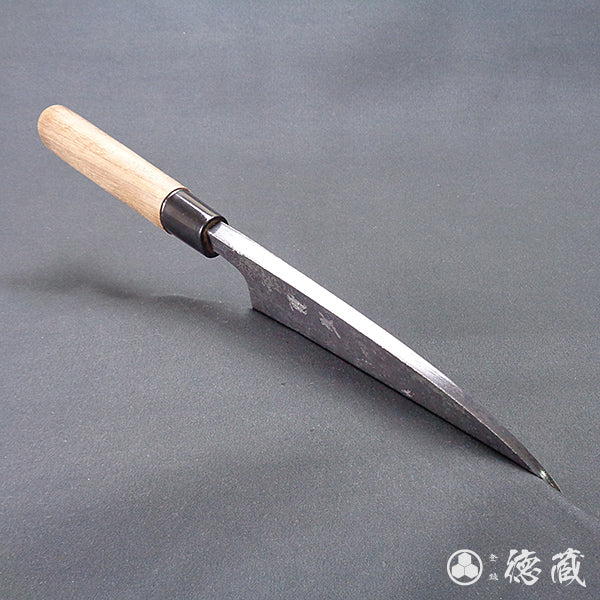 青钢二号 黑色锻面加工 厚出刃切鱼刀 胡桃木手柄