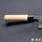 青钢二号 黑色锻面加工 厚出刃切鱼刀 胡桃木手柄