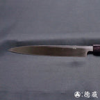 青二 黑面锻造加工 柳刃刀 胡桃木八角手柄
