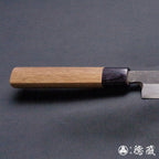 青二 黑面锻造加工 柳刃刀 胡桃木八角手柄