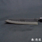 blue super carbon steel   hammered black surface finish  Gyutou-knife (chef's knife)   black handle