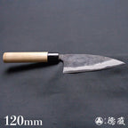 青二 黑面锻造加工 舟行刀　胡桃木手柄
