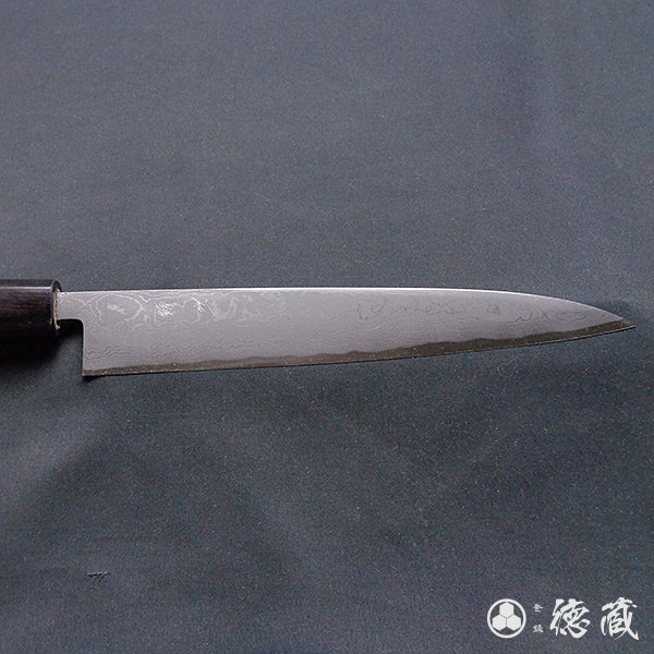 青二 大马士革 光面加工 小柳厨刀 胡桃木手柄