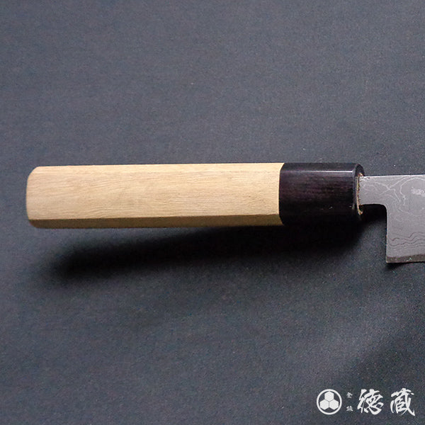 青二 大马士革 光面加工 小柳厨刀 胡桃木手柄