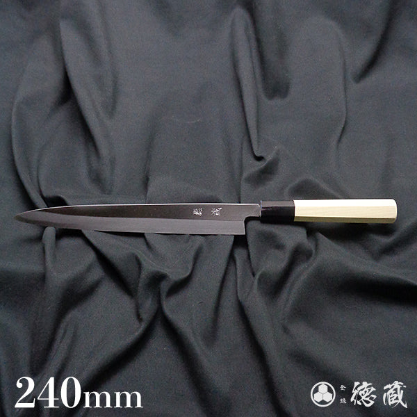 Carbon White Steel No. 2 Left Handed Yanagiba Knife Park Tree Octagonal Handle