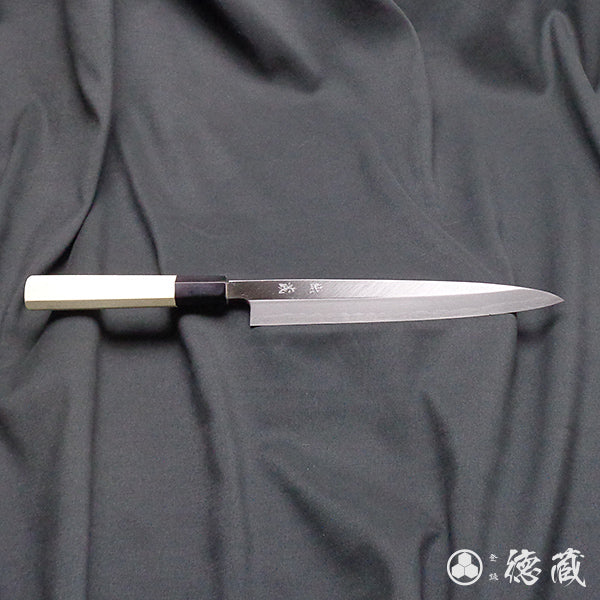 青二 柳刃刀 朴八角手柄