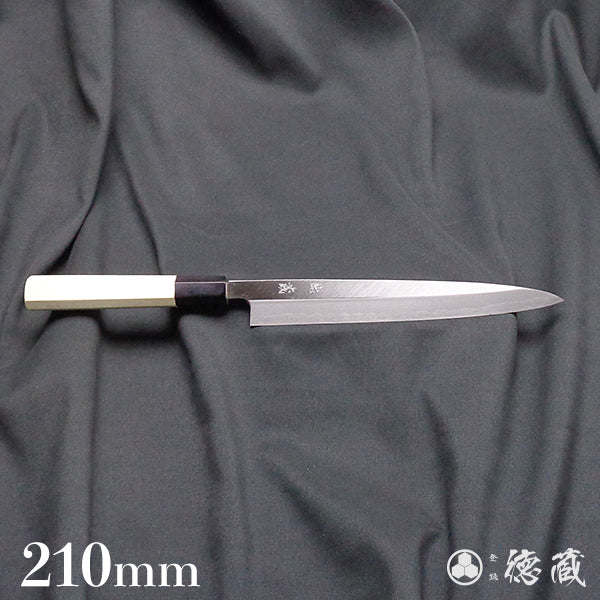 青二 柳刃刀 朴八角手柄