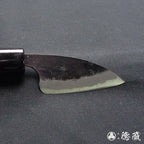 青二 黑面锻造加工 生姜刀 朴木手柄