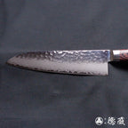VG10 大马士革 槌面加工 三德刀 红木色手柄